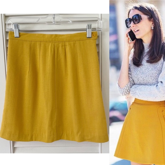 SOLD :: Vintage 90s Yellow Mini Skirt - Picture 8 of 10